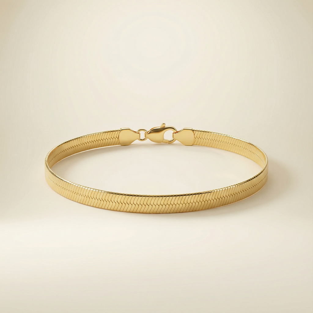 Bracciale Onda Aurora placcato oro 18k con maglia piatta