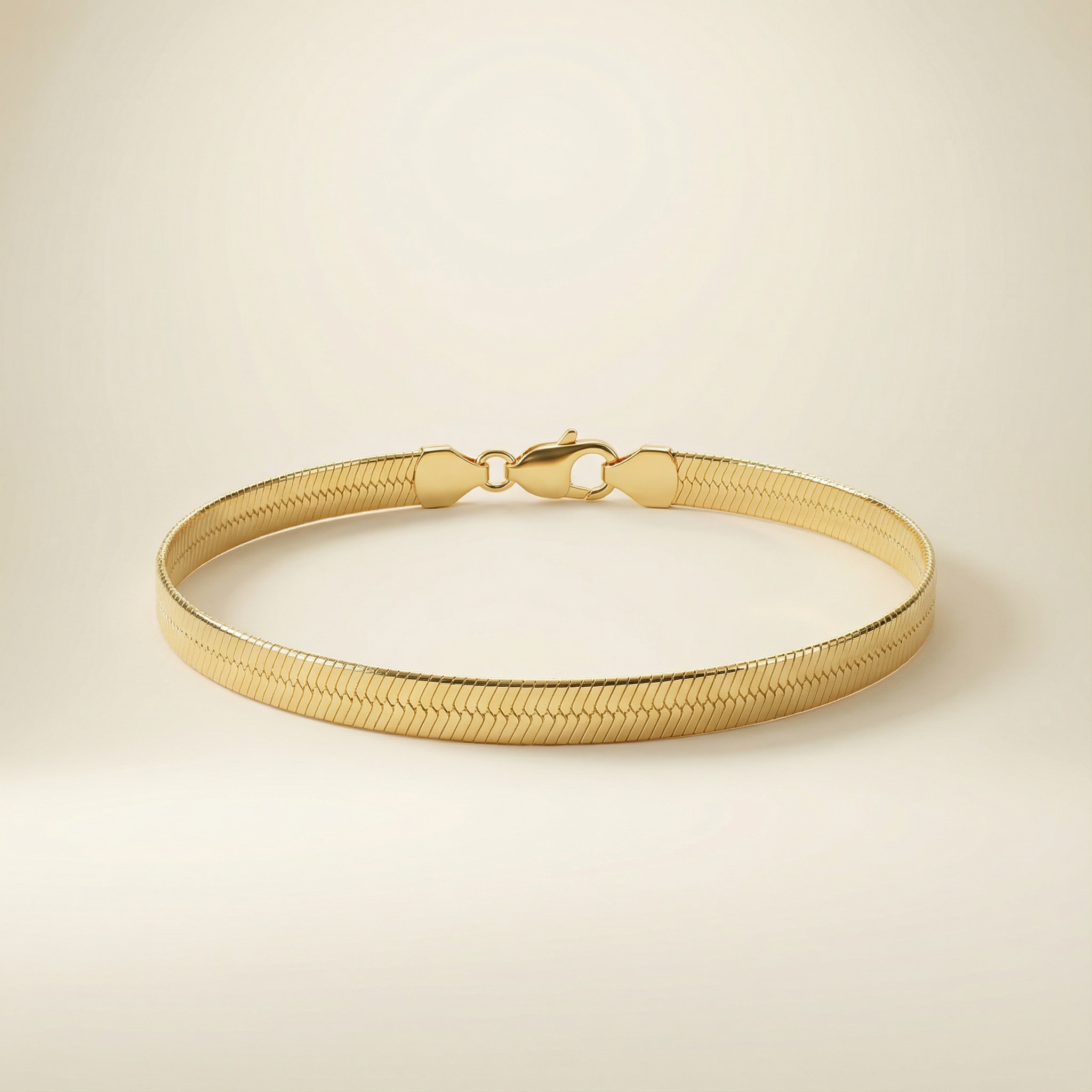 Bracciale Onda Aurora placcato oro 18k con maglia piatta