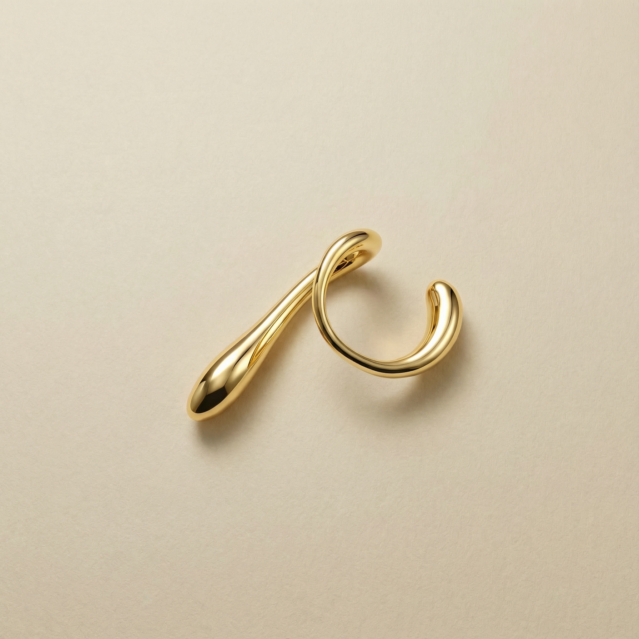 Clip Goccia Eterna placcata oro 18k con design a goccia