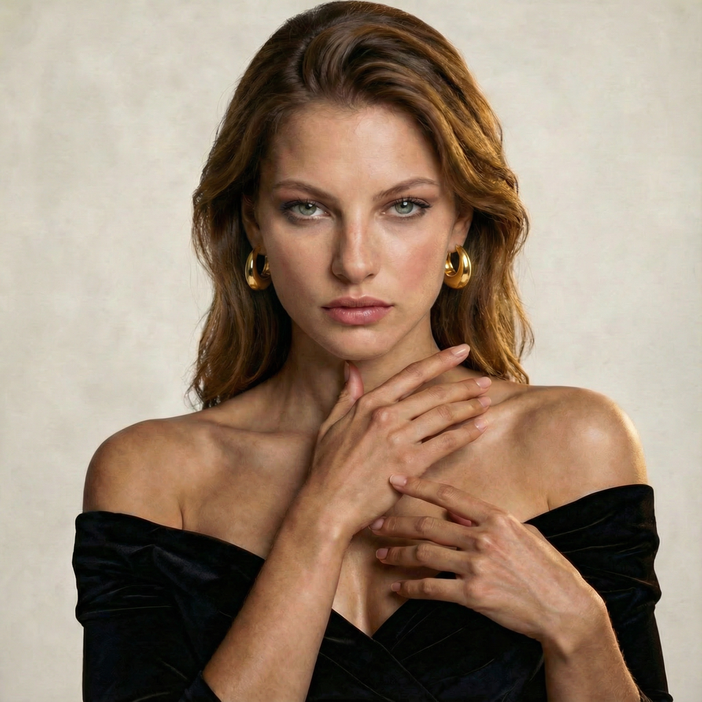 Modella che indossa orecchini Goccia Aurora placcati argento