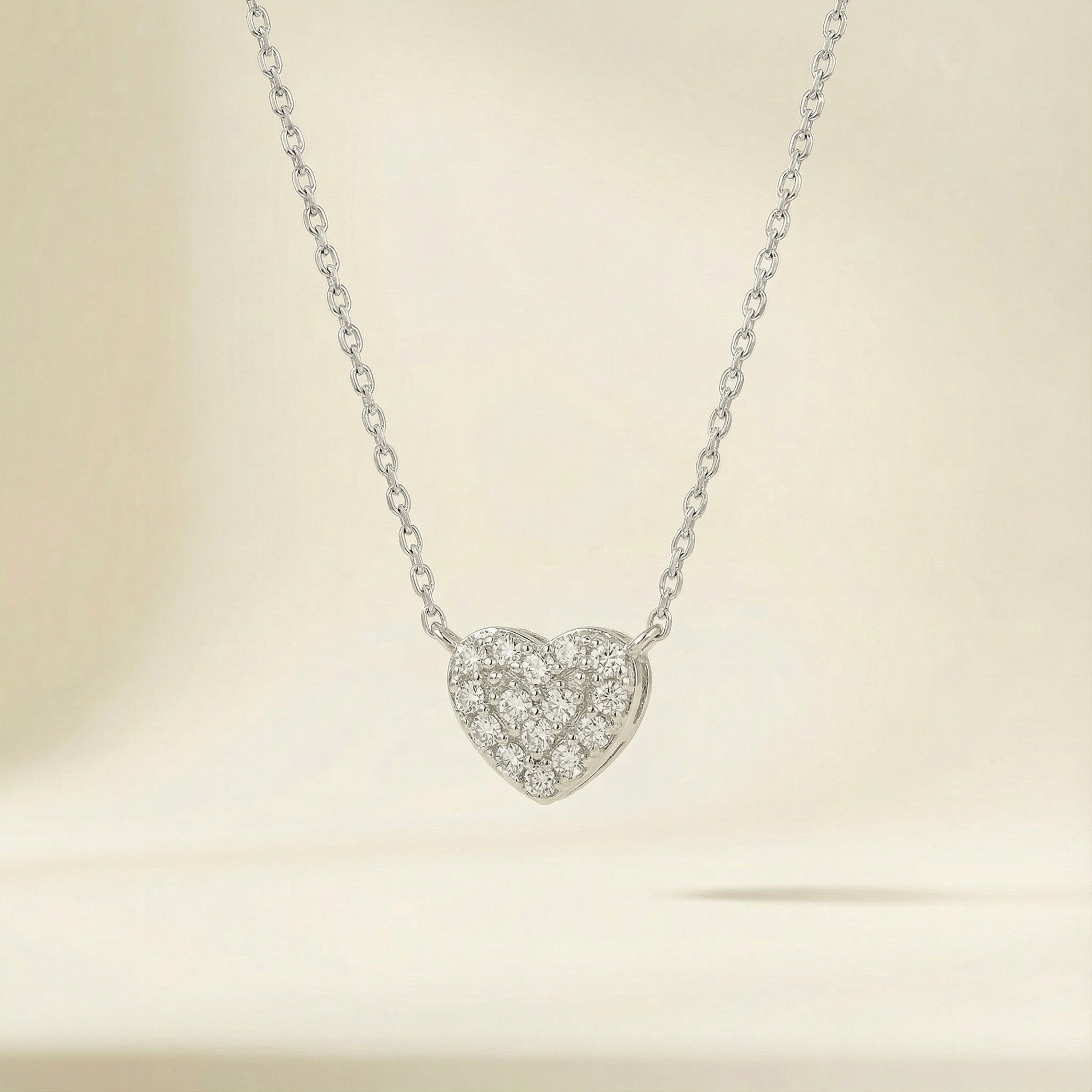 Collana Cuore Aurora placcata argento con pendente a cuore e zirconi