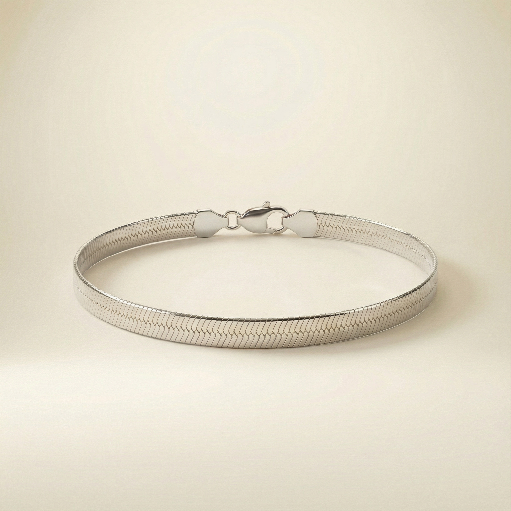 Bracciale Onda Aurora placcato argento con maglia piatta