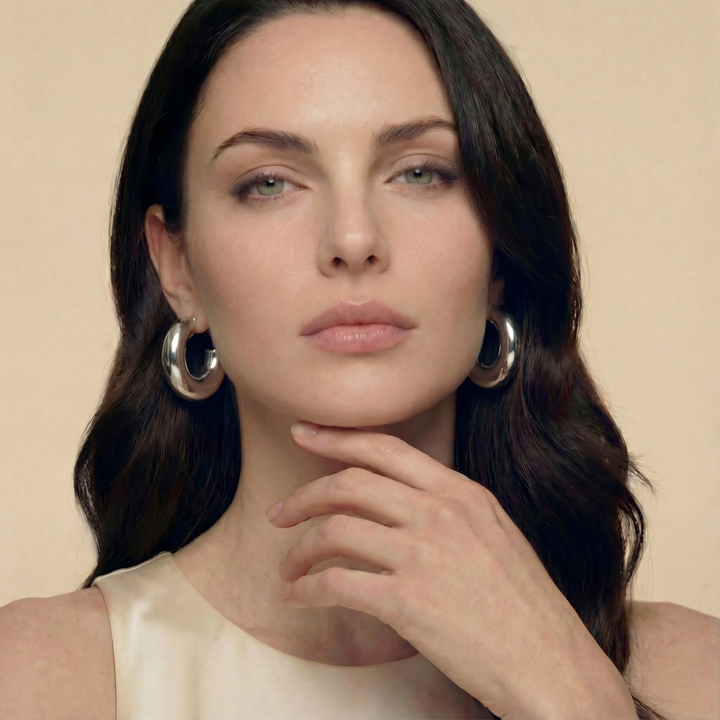 Dettaglio ravvicinato orecchini Guscio Eterna placcati argento