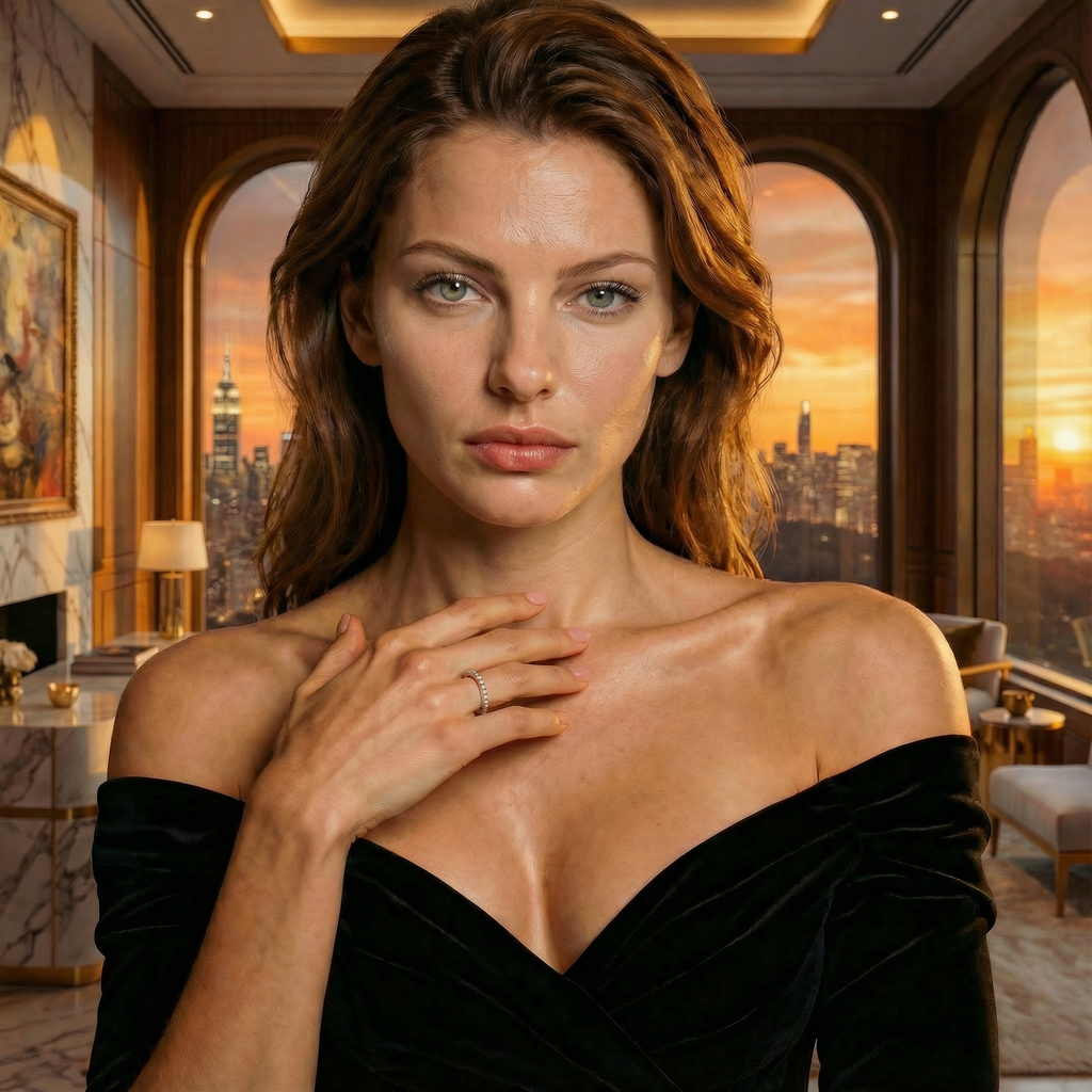 Anello Firmamento Aurora in argento indossato, con fila completa di zirconi luminosi