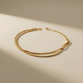 Bracciale Onda Essenza placcato oro 18k con maglia serpentina a doppio filo