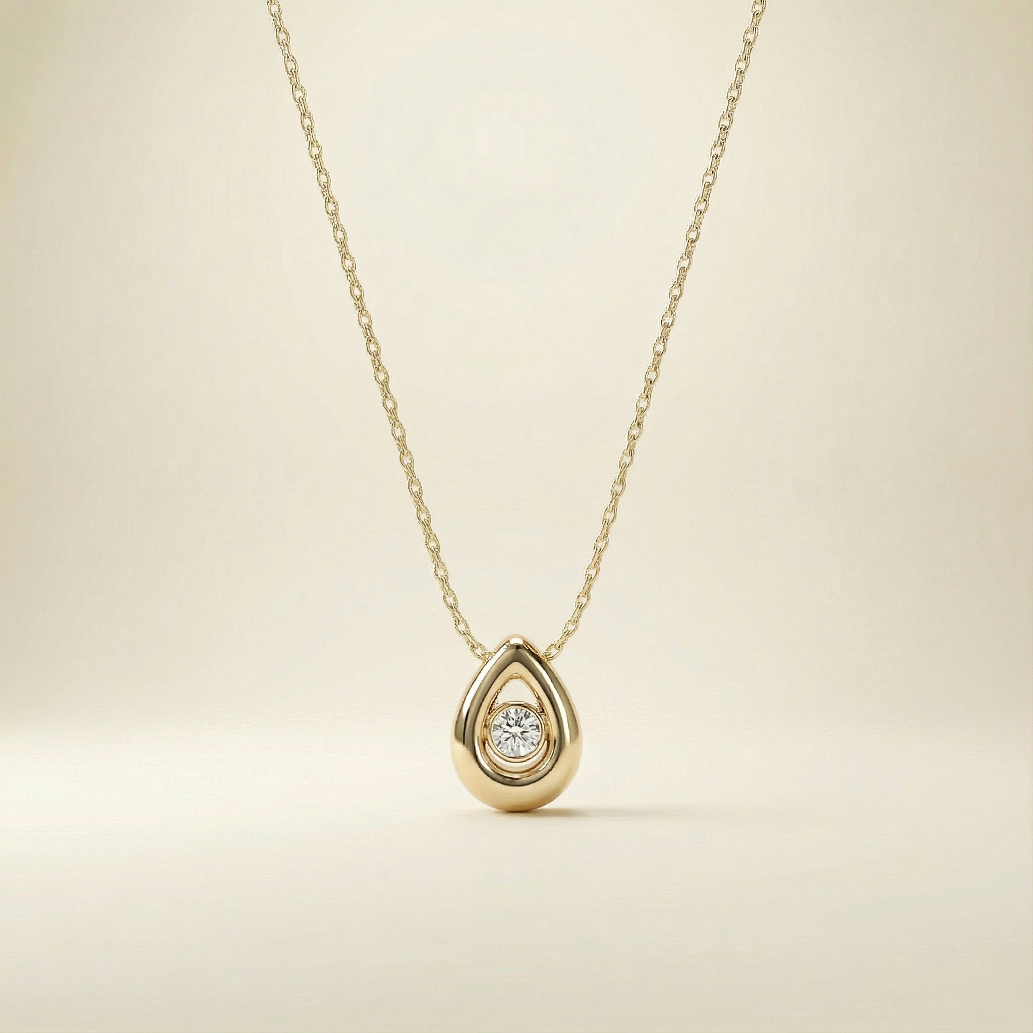 Collana Pendente Aurora placcata oro 18k con pendente a goccia e zircone