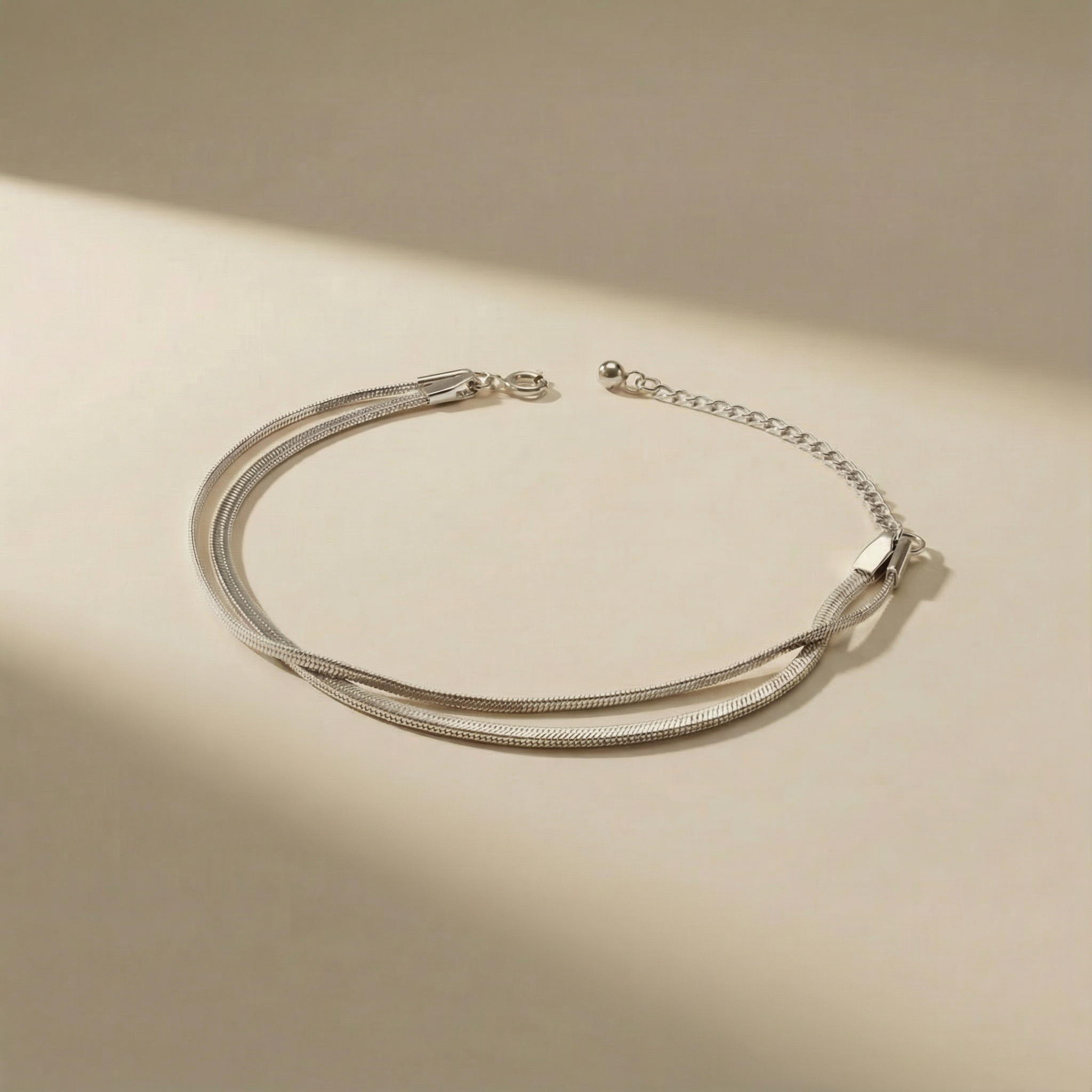 Bracciale Onda Essenza placcato argento con maglia serpentina fluida